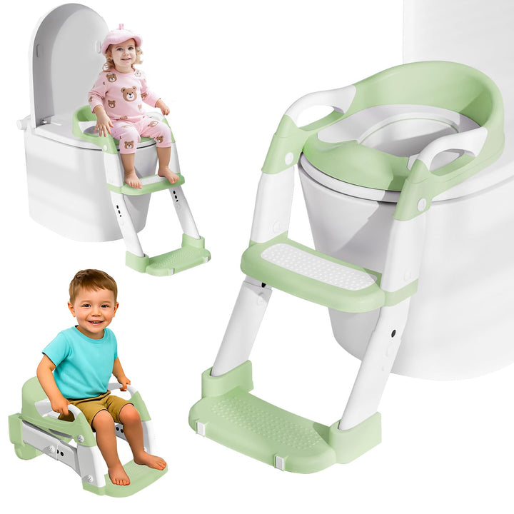 Toilettensitz Kinder, 3 IN 1 Toilettensitz Kinder mit Treppe für Jungen Mädchen, Upgraded 3-in-1 Bab