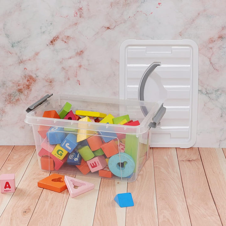 Saedy 6er-pack Aufbewahrungsbox Mit Deckel, 6 L Stapelbare Plastikbox Klein
