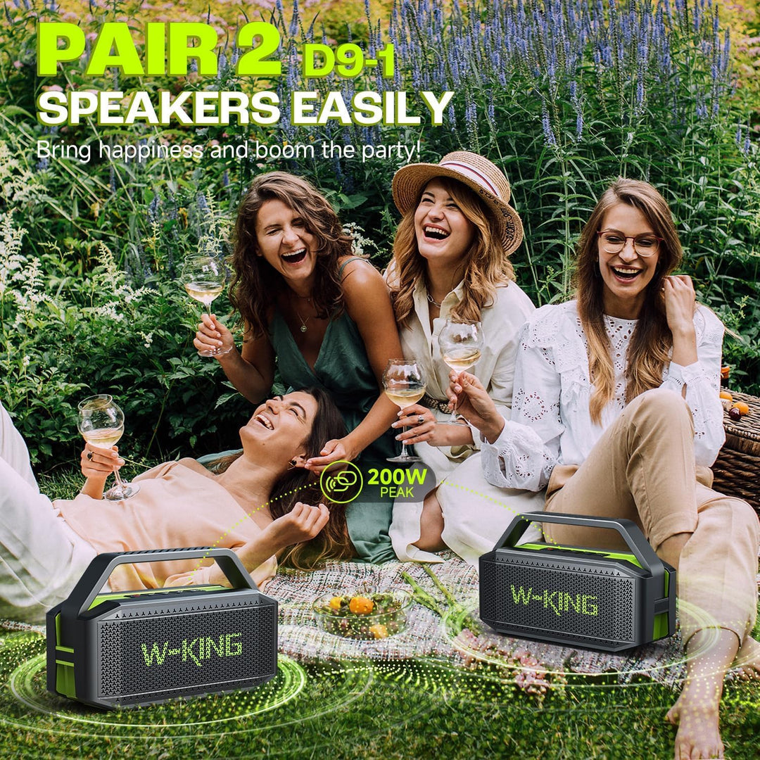W-KING Bluetooth Lautsprecher Musikbox Gross, (100W MAX) 60W IPX6 Lautsprecher Boxen Bluetooth Box-T