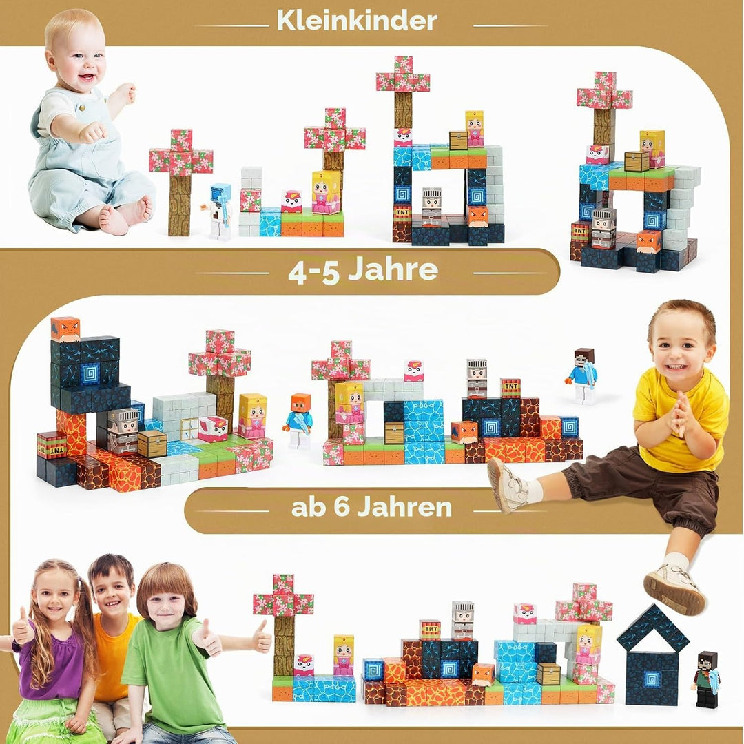 Magnetische Bausteine Kinder,Magnetbausteine Spielzeug,Magnetische Blöcke Spiel Set,Kleinkindspielze