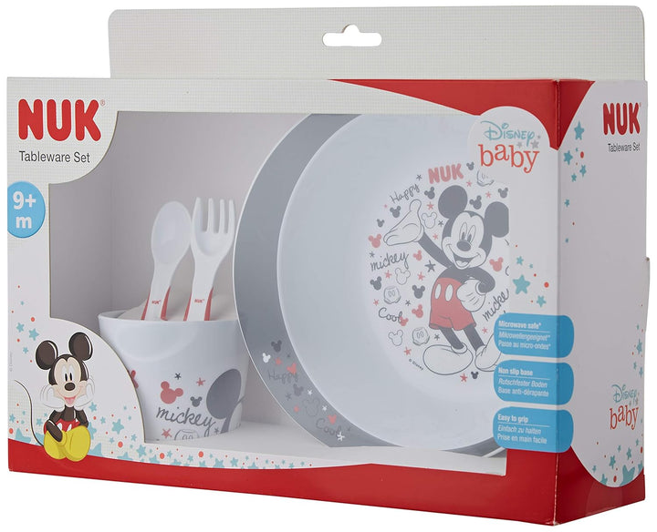 NUK Disney Mickey Maus Esslernset | Geschenkbox | BPA frei | ab 6 Monate Grau, Grau