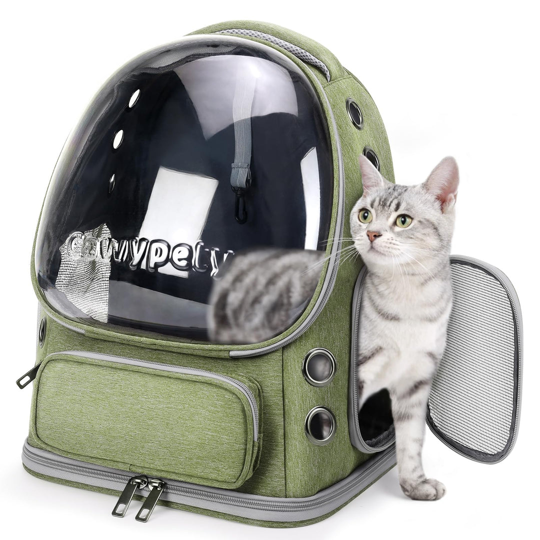 Cawypety Katzenrucksack, atmungsaktiv, grosser Raum, Blasen-Haustier-Rucksack für Kätzchen, kleine H