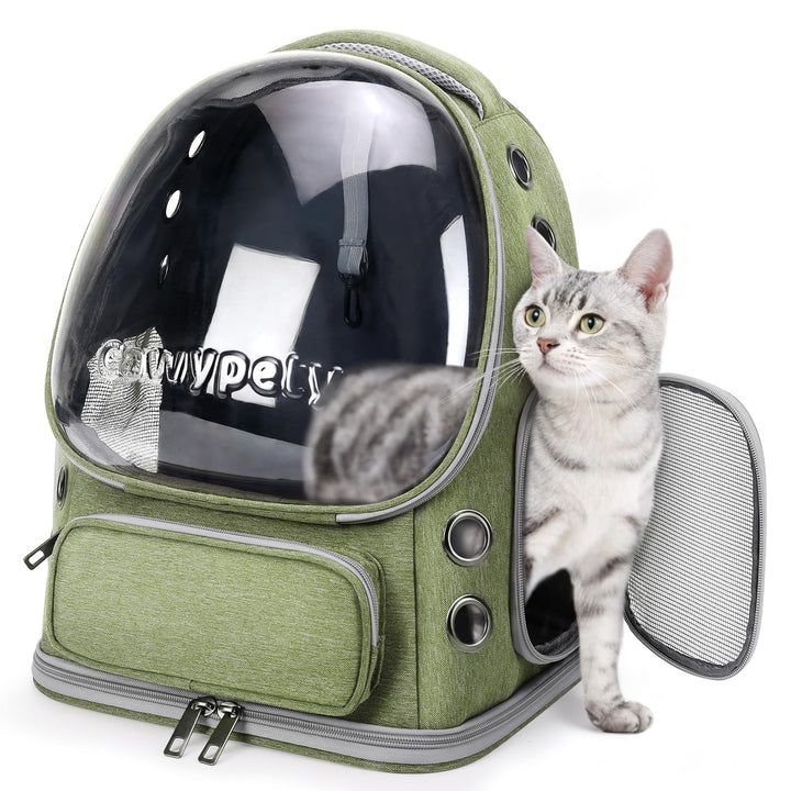 Cawypety Katzenrucksack, atmungsaktiv, grosser Raum, Blasen-Haustier-Rucksack für Kätzchen, kleine H