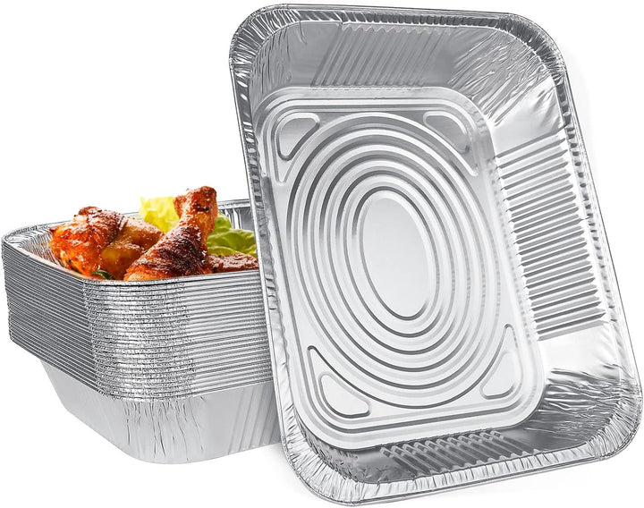 SENENQU 30 Stück Grill Aluschalen Gross 3500ML, Grillschalen Aluminium 32,5 x 26 x 6 cm, Einweg Alum