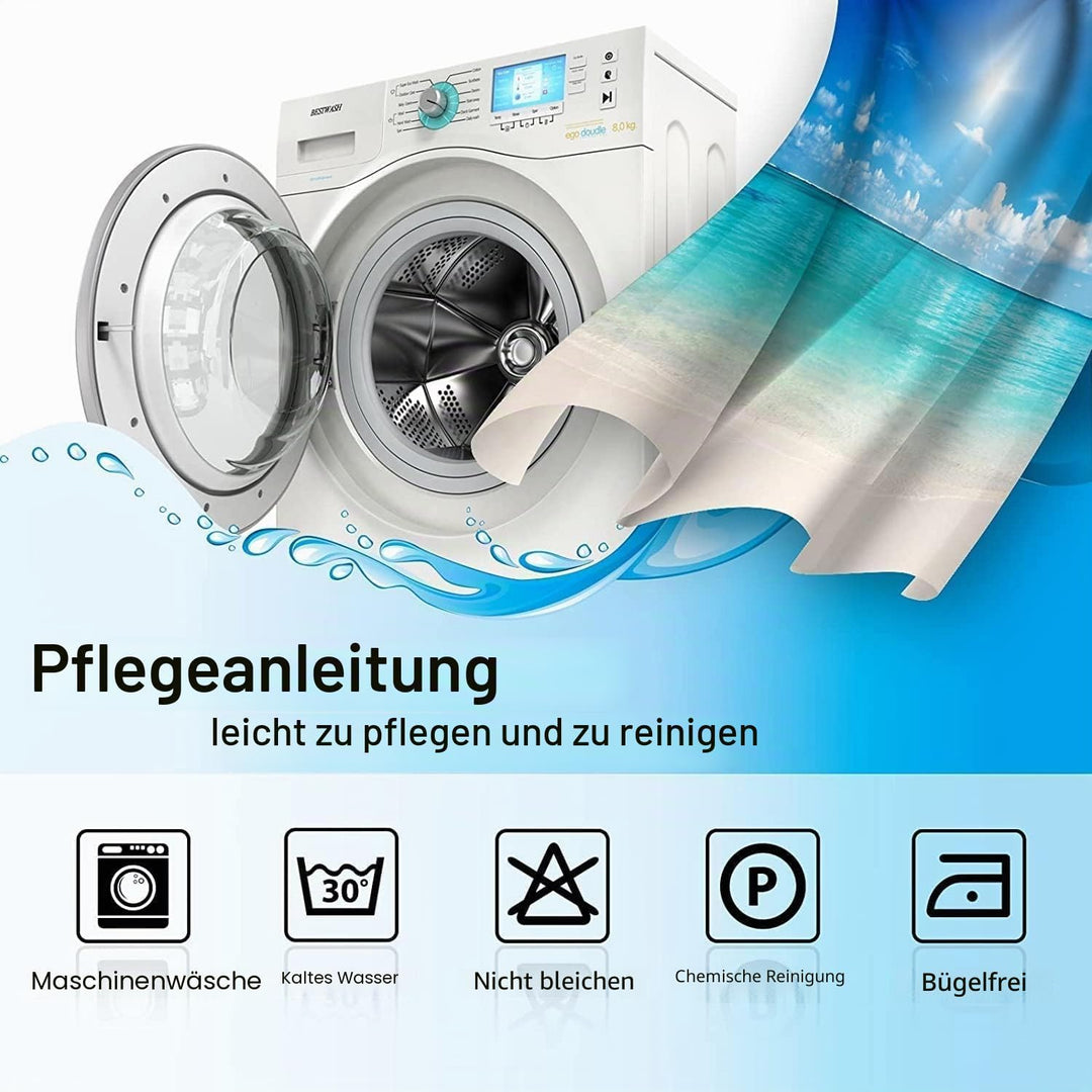 YISUMEI - Gardinen Blickdichter - Grüne Palmblätter,160 x 110 cm 2er Set Vorhang Verdunkelung mit Ös