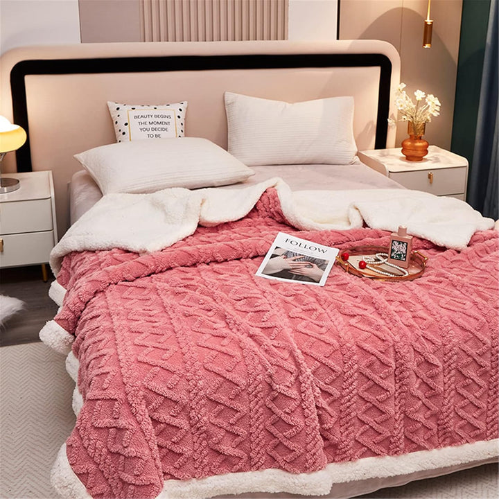 Flauschige Sherpa Kuscheldecke - hochwertige Schafdecke, super weiche Fleecedecke als Sofadecke, Tag