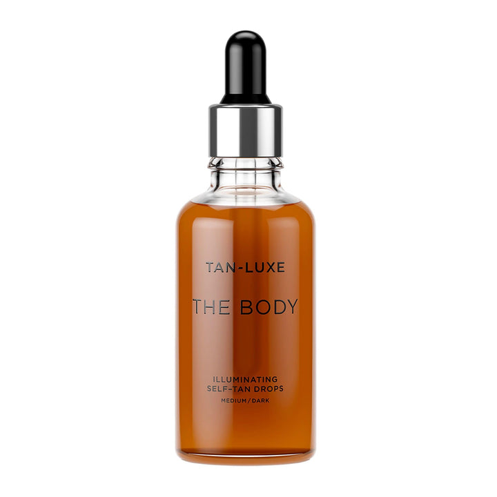 Tan Luxe THE BODY Fake Tan Drops, Dark (50 ml) Add Tanning Drops to Skin Care for Custom Body Tan, C