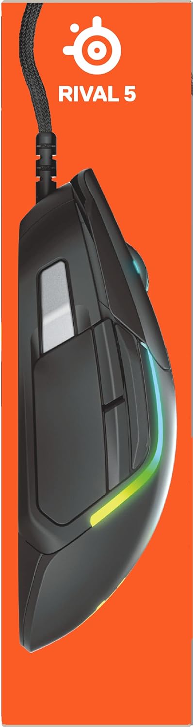 SteelSeries Rival 5 - Gaming-Maus - TrueMove Air Optische Sensor mit 18CPI - 9 programmierbare Taste
