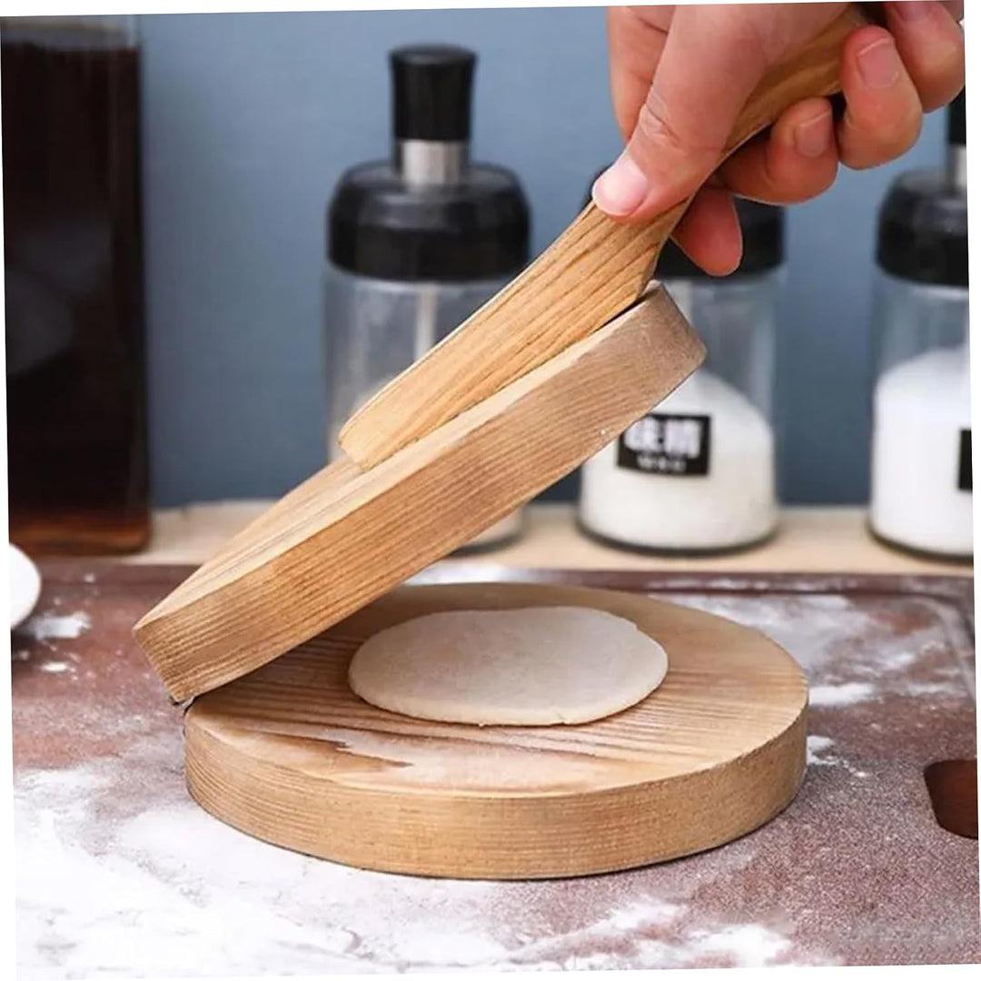 Tortilla-Presse aus Holz – Manueller Tortilla-Maker für Mais- und Mehl-Tortillas, Knödel-Wrapper, Em