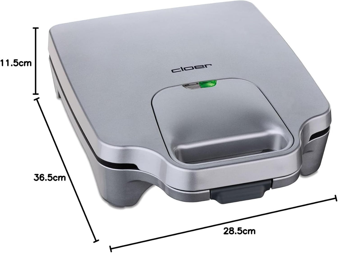 Cloer 6269 Sandwichmaker XXL / 1800 W / für 4 Sandwiches / American Toast / XXL-Füllung / optische F