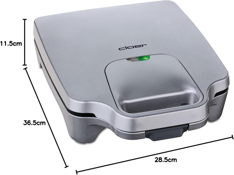 Cloer 6269 Sandwichmaker XXL / 1800 W / für 4 Sandwiches / American Toast / XXL-Füllung / optische F
