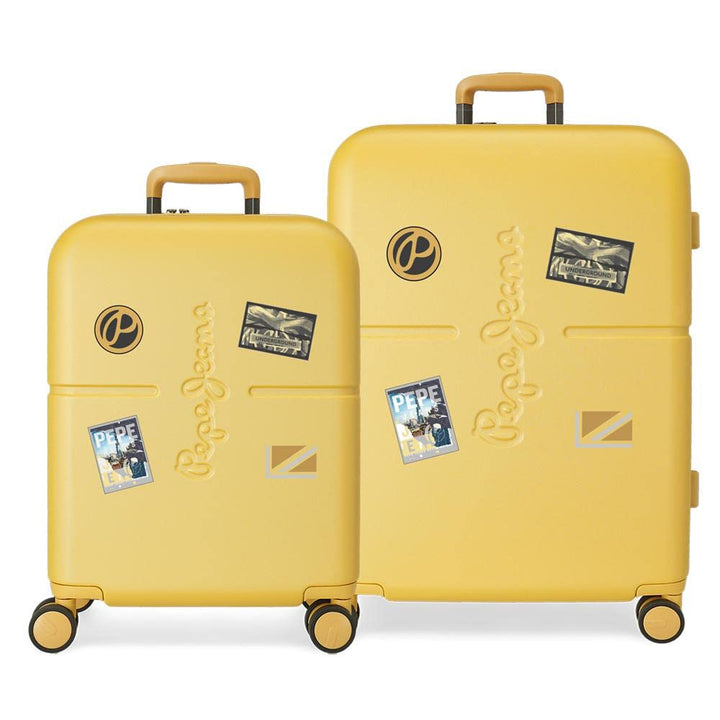 Pepe Jeans Kofferset, 48 x 70 x 28 cm, gelb, 48x70x28 cms, Kofferset Koffer einstellen Ocker, Koffer