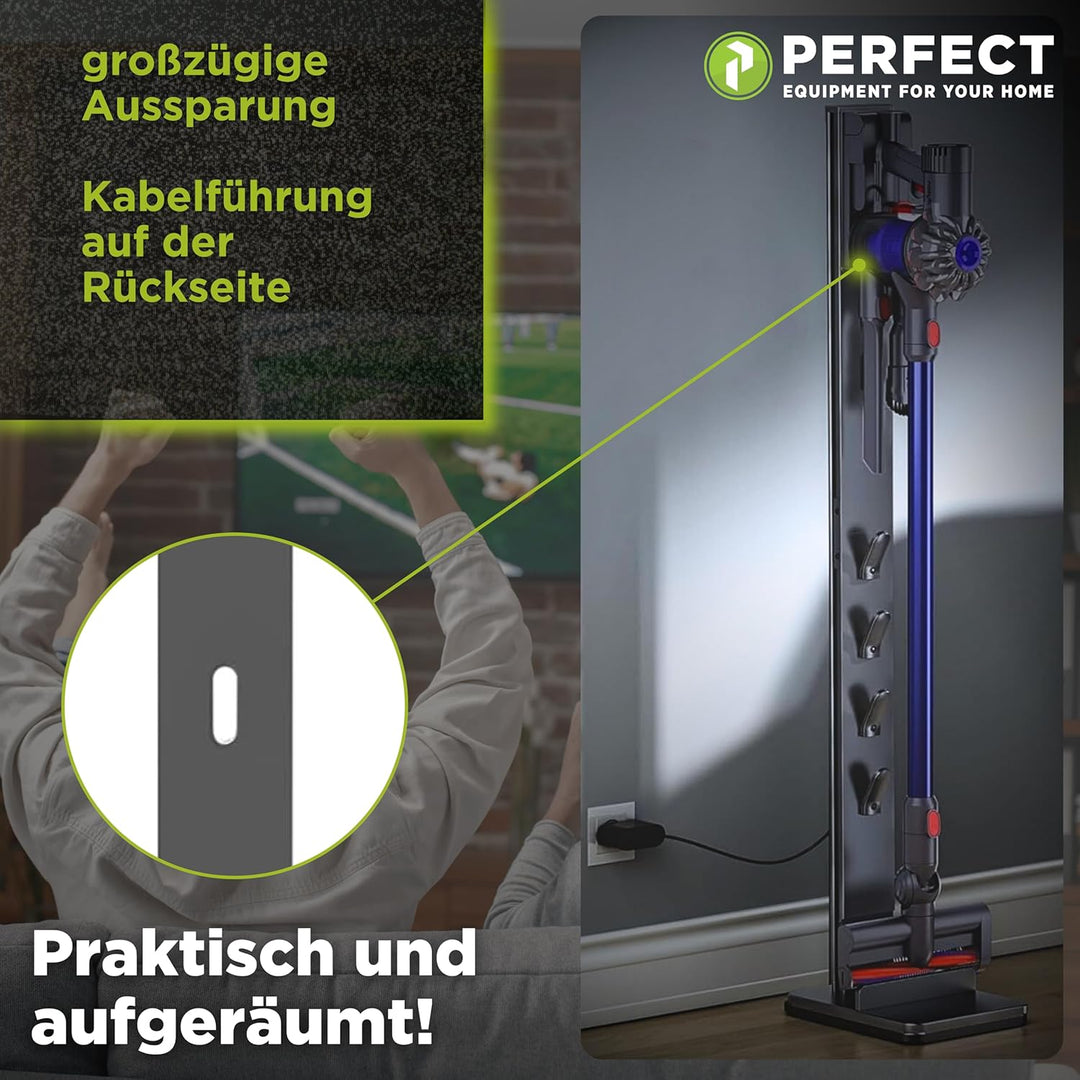 PERFECT EQUIPMENT FOR YOUR HOME PHD-D200B, Staubsaugerständer, Aluminium, Schwarz, Schwarz