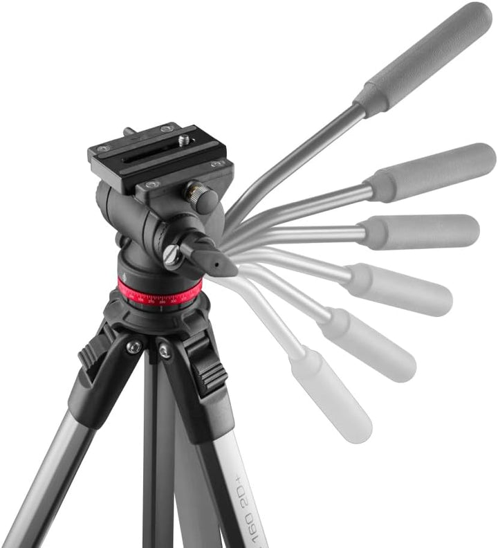 Hama Videostativ mit Fluidkopf (Kamera Stativ für Video, DLSR und Smartphone, Tripod, Dreibeinstativ