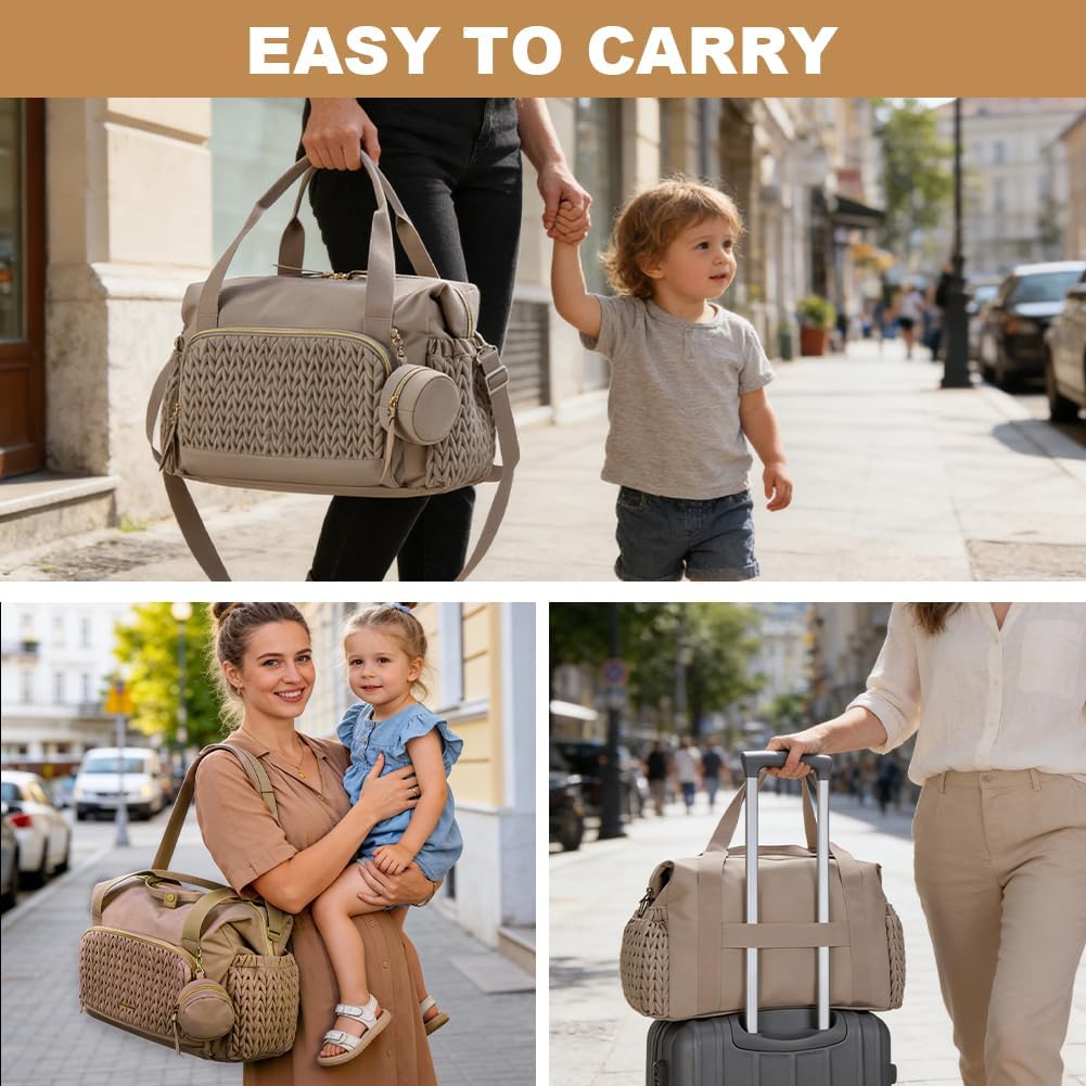 Wickeltasche gross - Multifunktionale Baby Wickeltasche für Mama mit Schnulleretui, wasserdicht, gro