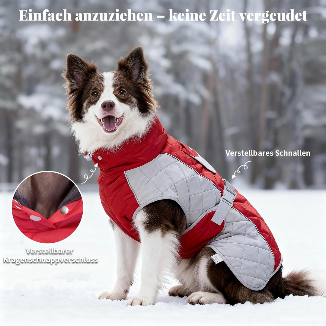 Hundemantel mit, Winddicht und wasserdicht, verdickter Kragen für Windschutz, verstellbare Schnalle,