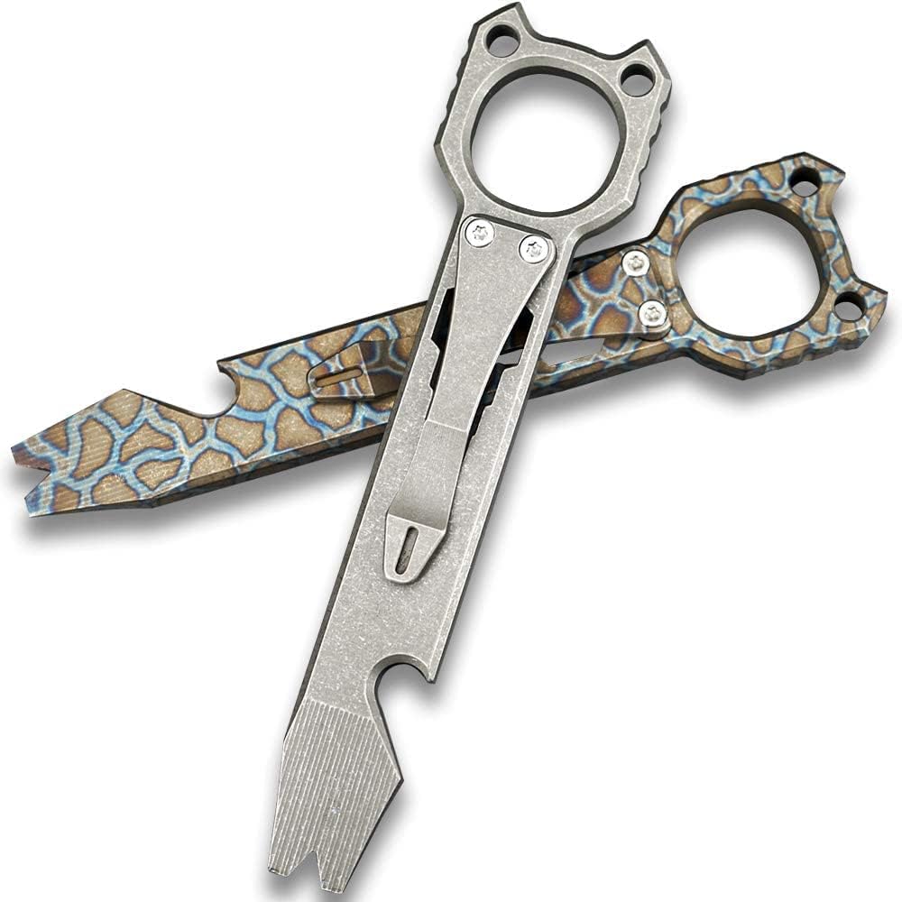 Titan EDC Hebelstange Outdoor Prybar Flaschenöffner mit Taschenclip (Stone Wash) Stone-wash, Stone-w