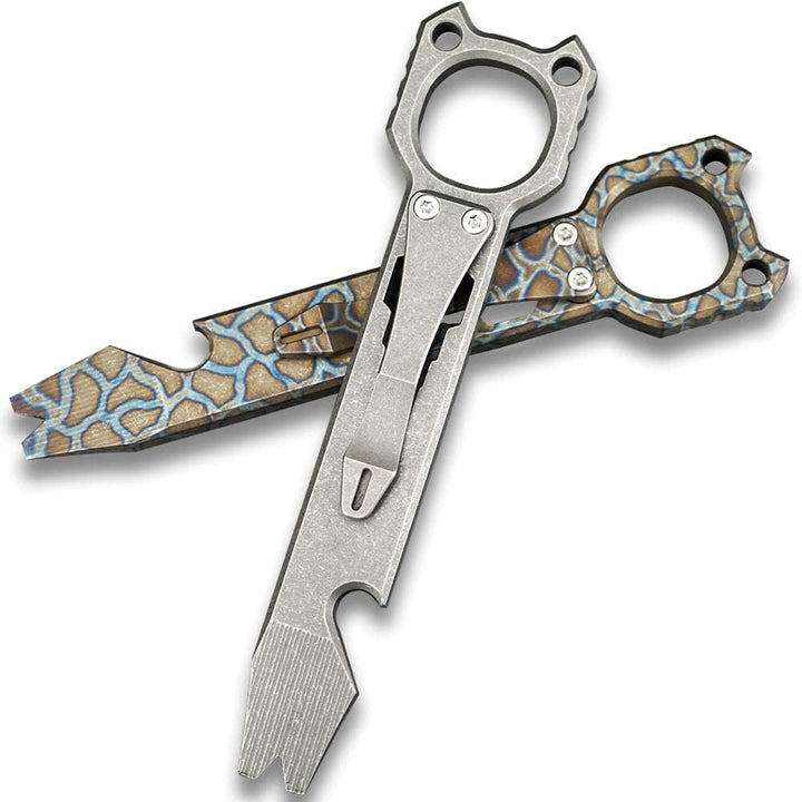 Titan EDC Hebelstange Outdoor Prybar Flaschenöffner mit Taschenclip (Stone Wash) Stone-wash, Stone-w