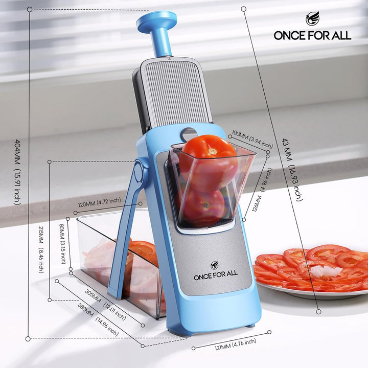 ONCE FOR ALL Gemüseschneider mit Auffangbecken, Gemüsehobel ideal als Pommesschneider & Kartoffelsch