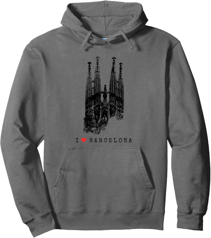 Barcelona Sagrada Familia Vintage Spanien I Love Barcelona Pullover Hoodie