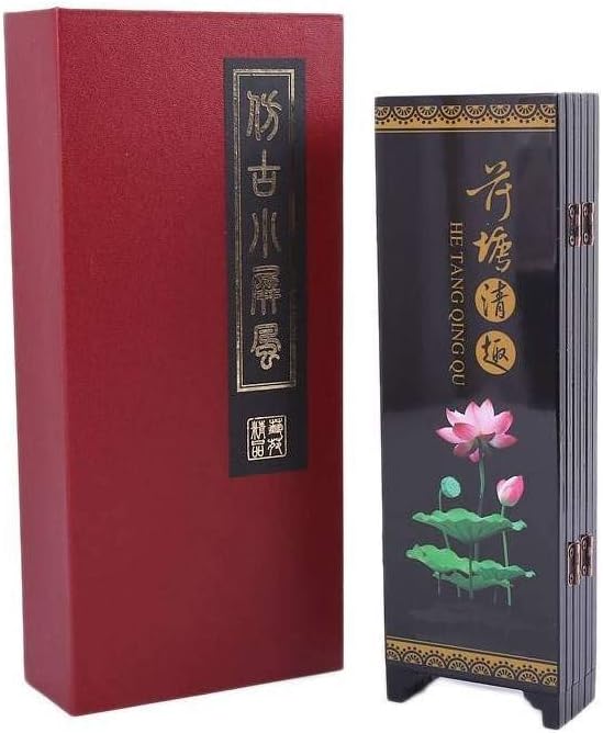 lachineuse Paravent Miniatur-Paravent, asiatische Dekoration Lotusrot, Lotusrot