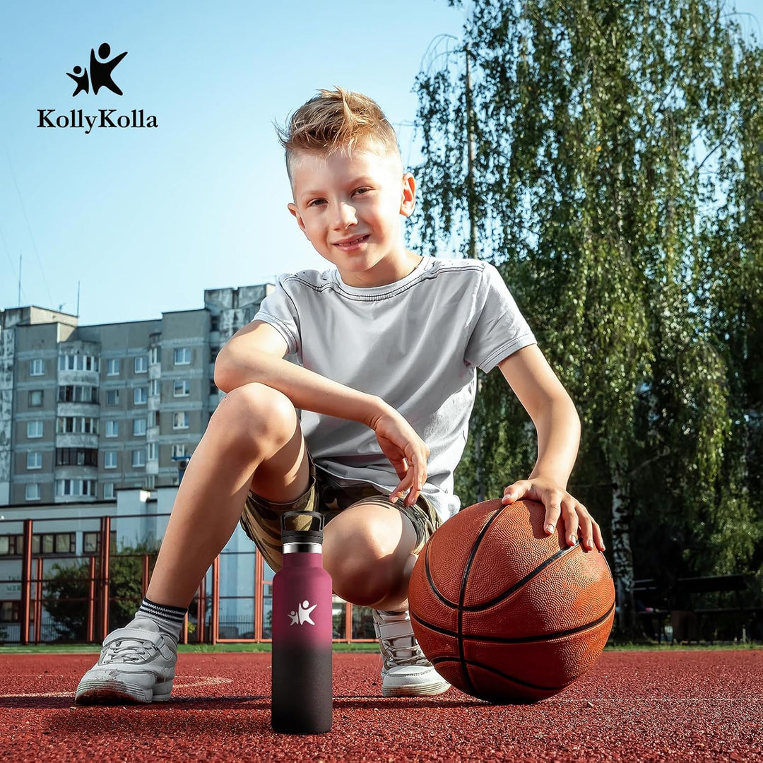 KollyKolla Thermosflasche Kinder 500ml, Wasserflasche Auslaufsicher, BPA-Frei, Edelstahl Trinkflasch