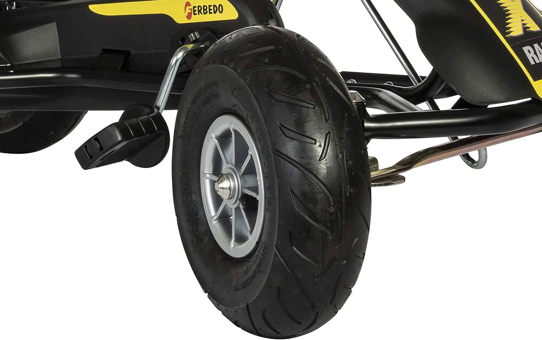 Ferbedo Go Kart AT X-Racer (Gokart / Kart in schwarz mit Soundlenkrad und Luftbereifung, ab ca. 3-8