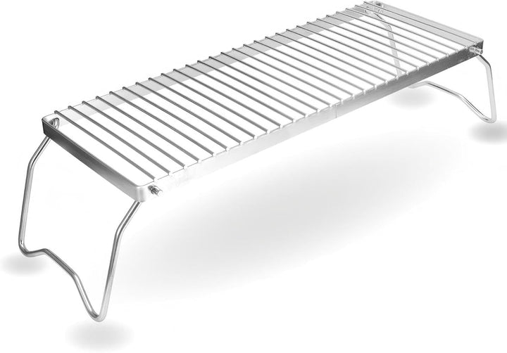 Natudeco Klappbarer Lagerfeuergrill, tragbar, Edelstahl, Grillrost, Grillrost, für Outdoor, Backcoun