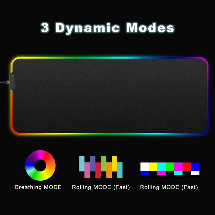 Personalisiertes RGB Gaming Mauspad, Personalisiertes LED Mauspad mit Foto Text, wasserdichte Oberfl