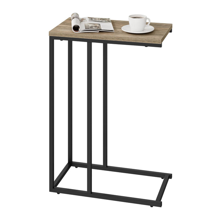 WOLTU Beistelltisch, Couchtisch C Form, Wohnzimmertisch mit Metallgestell, Sofatisch Kaffeetisch, fü
