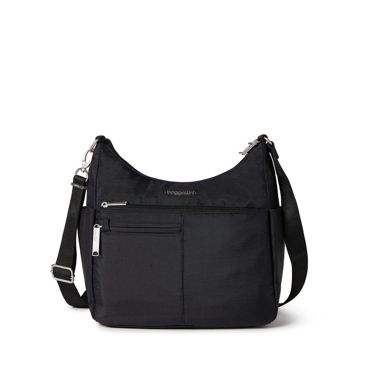 Baggallini Damen Anti-Theft Free Time Crossbody Bag Umhängetasche, Einheitsgrösse Schwarz, Schwarz