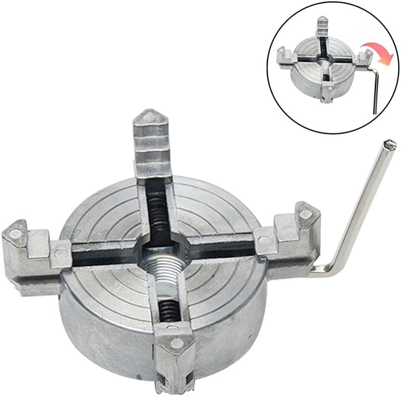 Drehmaschine Vierbackenfutter, 4-Backen-Drehfutter selbstzentrierendes Holzdrehfutter aus Zinklegier