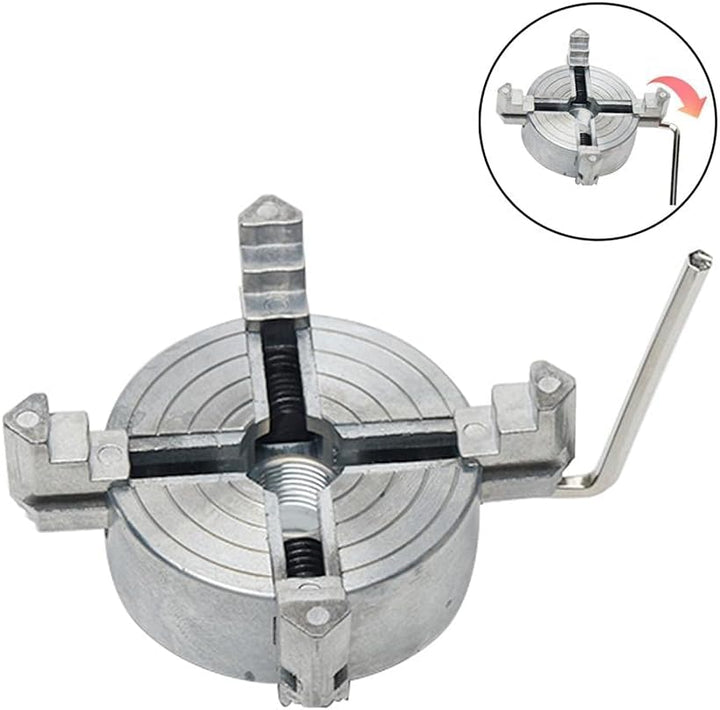 Drehmaschine Vierbackenfutter, 4-Backen-Drehfutter selbstzentrierendes Holzdrehfutter aus Zinklegier