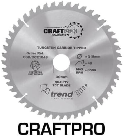 Trend CraftPro Negativhaken Querschnitts-TCT-Sägeblatt, 254mm x 40 Zähne x 30mm Bohrung, Hartmetallb