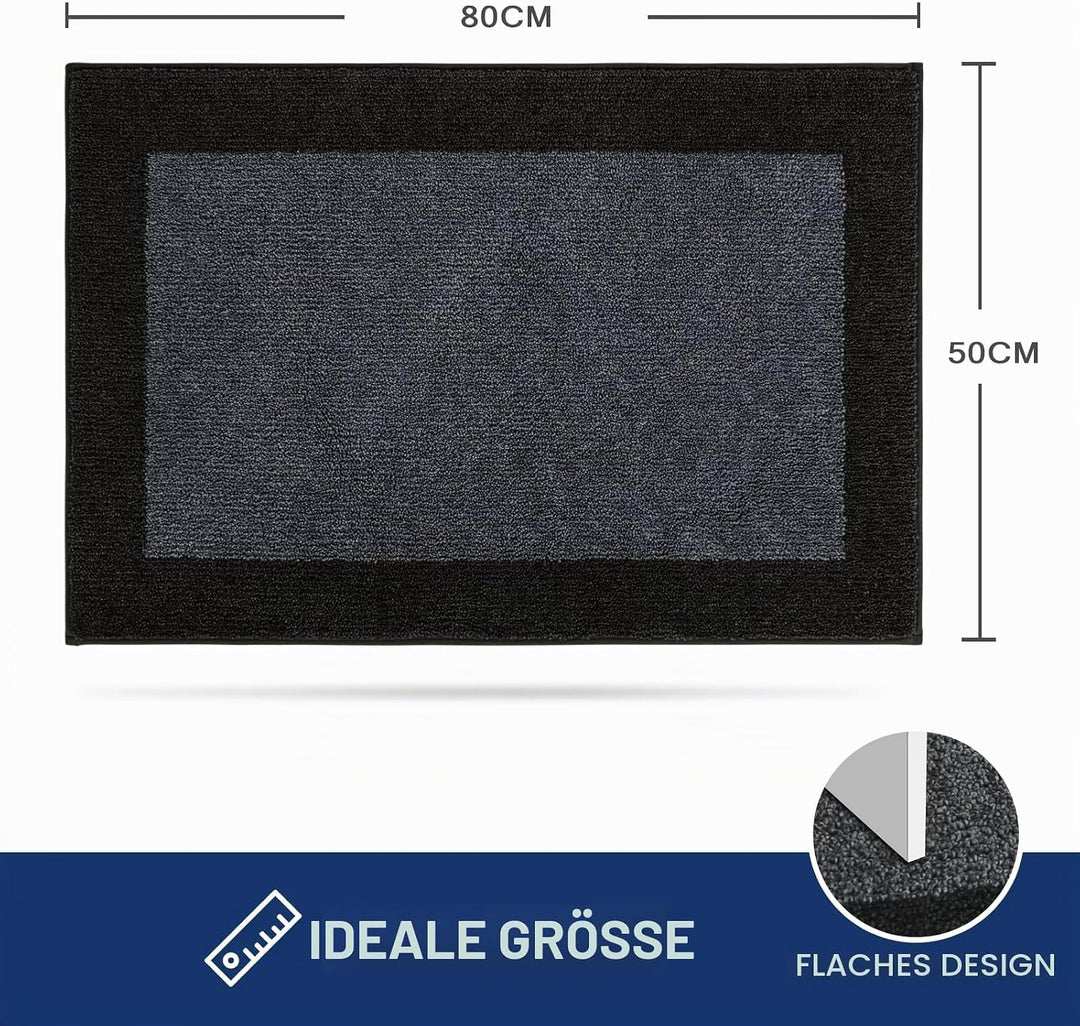 FCSDETAIL Schmutzfangmatte Innen 50 x 80 cm, rutschfeste Fussmatte, waschbar Sauberlaufmatte, absorb