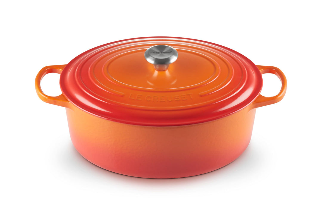 Le Creuset Signature Gusseisen-Bräter mit Deckel, Ø 33 cm, Oval, Für alle Herdarten und Induktion ge
