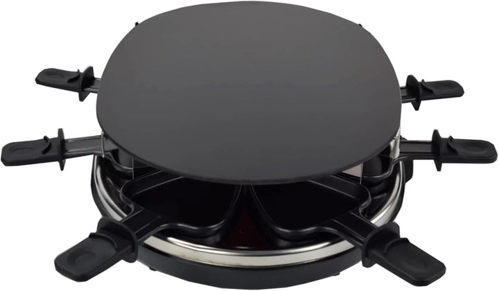 Syntrox Germany Raclette Grill für 8 Personen Emailliert Chural, Partyraclette mit Glas-Keramik Gril