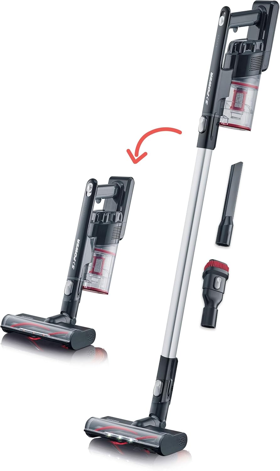 SEVERIN 2-in-1 Stiel- und Handstaubsauger, Akku Staubsauger mit bis zu 40 Min. Laufzeit, kabelloser