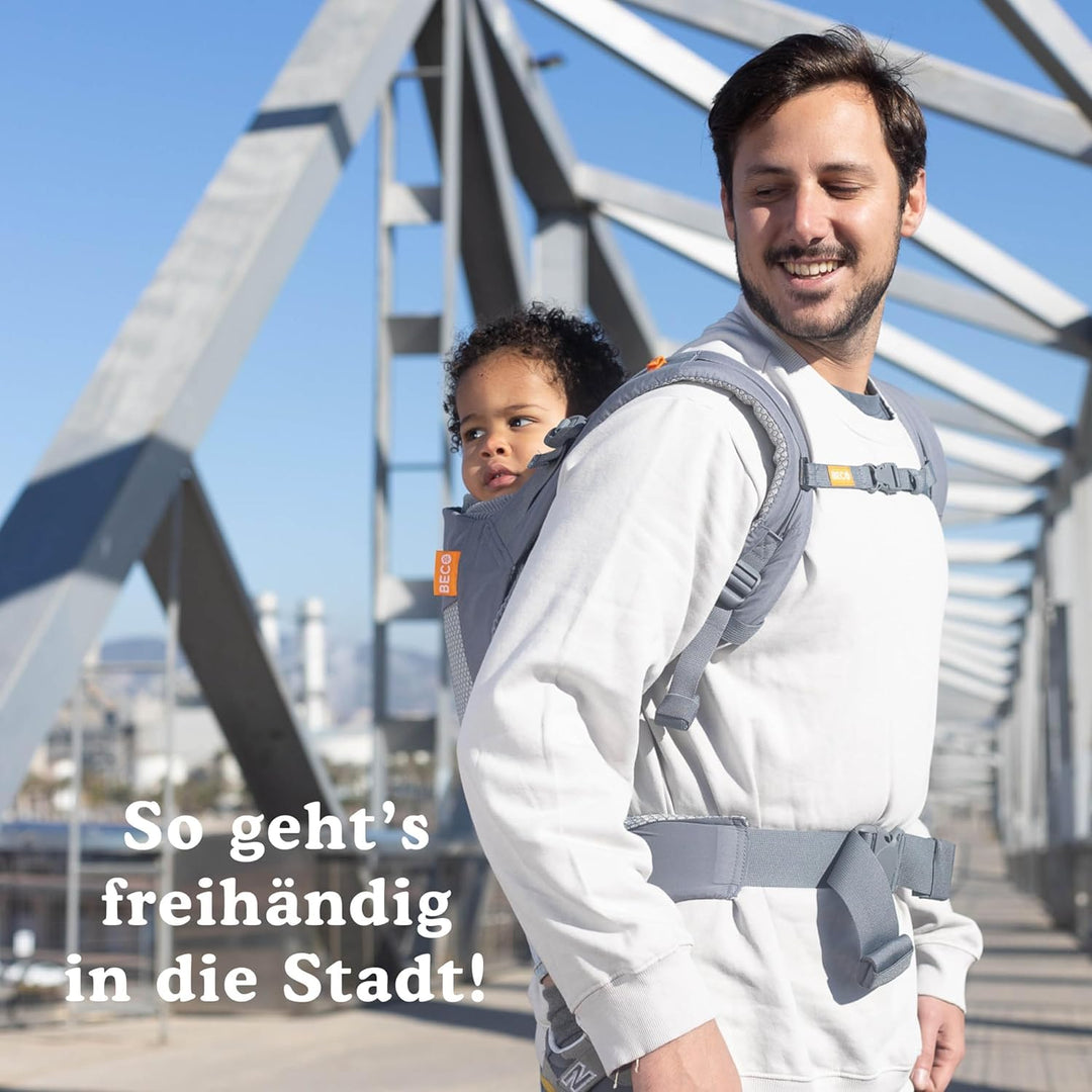 Beco Toddler Kindertrage mit extra breitem Sitz - Kindertragerucksack aus 100% Baumwolle, 2 Tragepos
