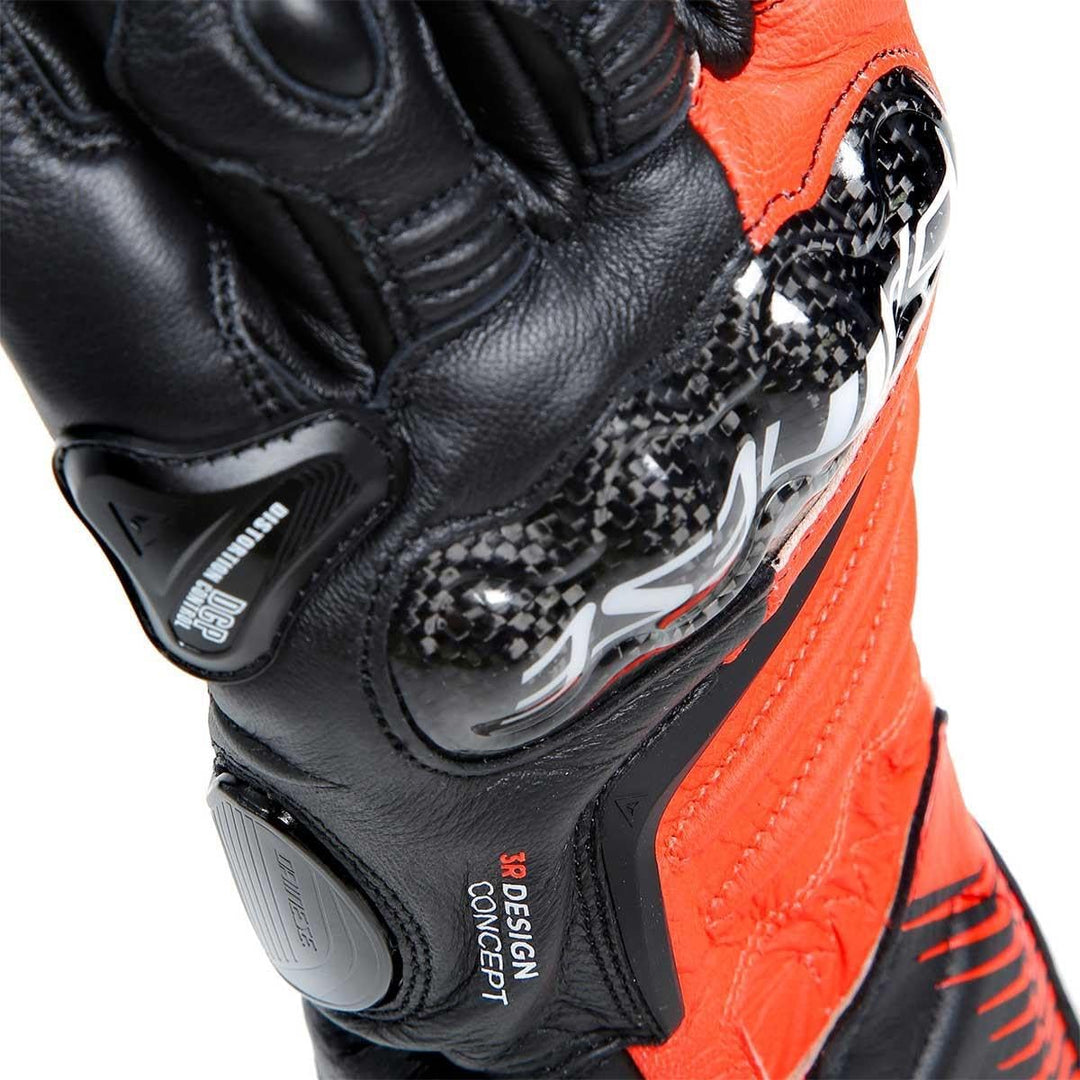Dainese Carbon 4 Long Motorradhandschuhe L BLACK/FLUO-RED/WHITE, L BLACK/FLUO-RED/WHITE
