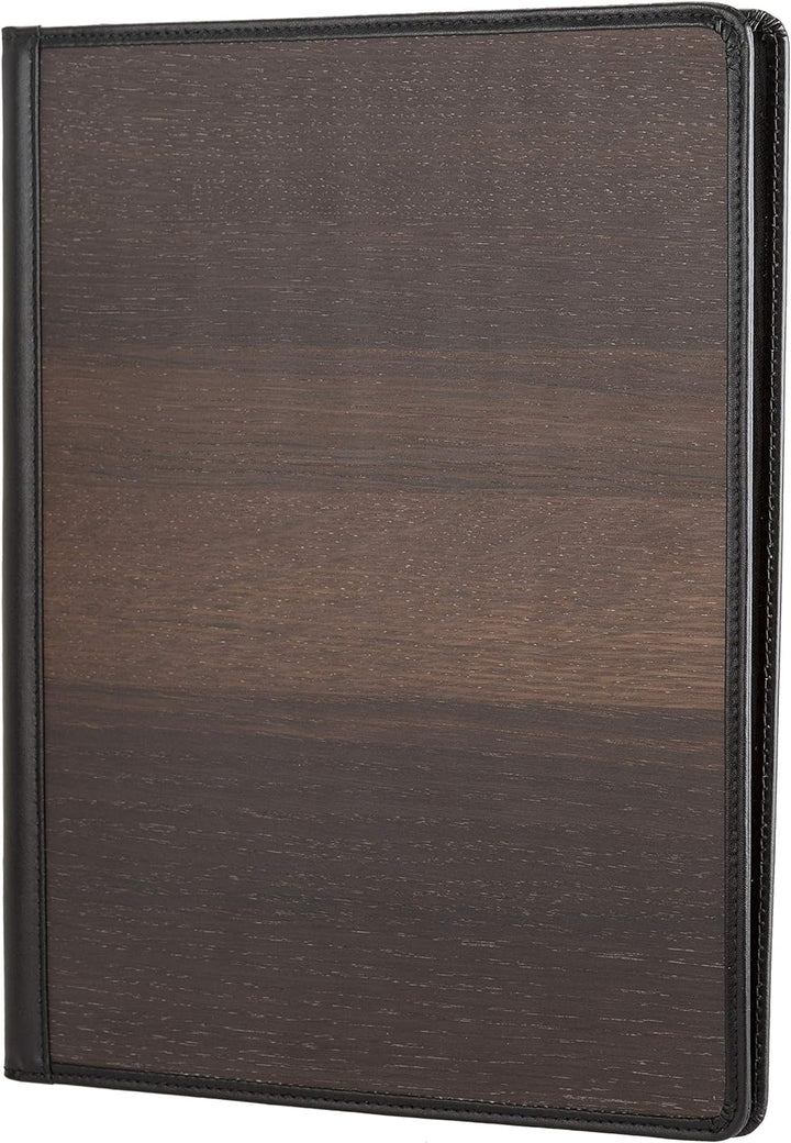Sebastian Sturm Klemmbrett TONY A4 | Echtes Holz und Leder in Schwarz | Schreibmappe Schreibbrett St