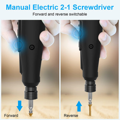 DEWINNER 3.6V Mini-Schraubendreher 63 Stück, 2.5/10 N.m Cordless Screwdriver Set mit USB, Drehzahl v