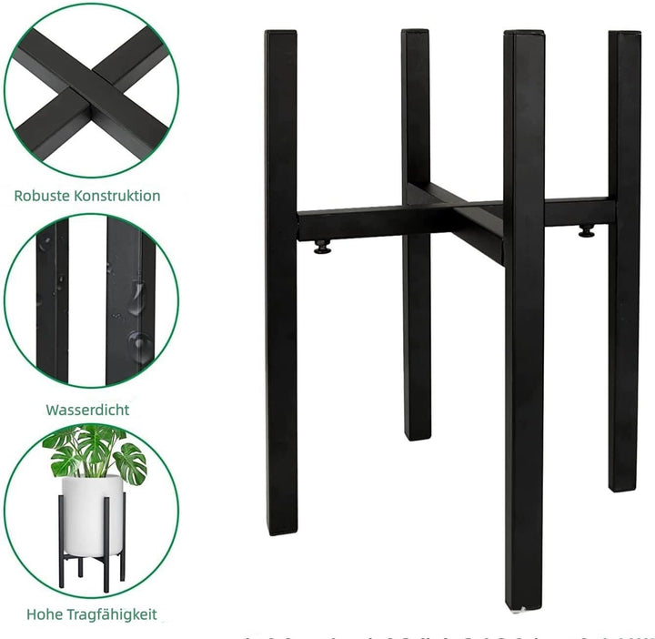 Blumenständer Metall Verstellbar Pflanzenständer, Blumenhocker Schwarz Verstellbare Blumentopf Ständ