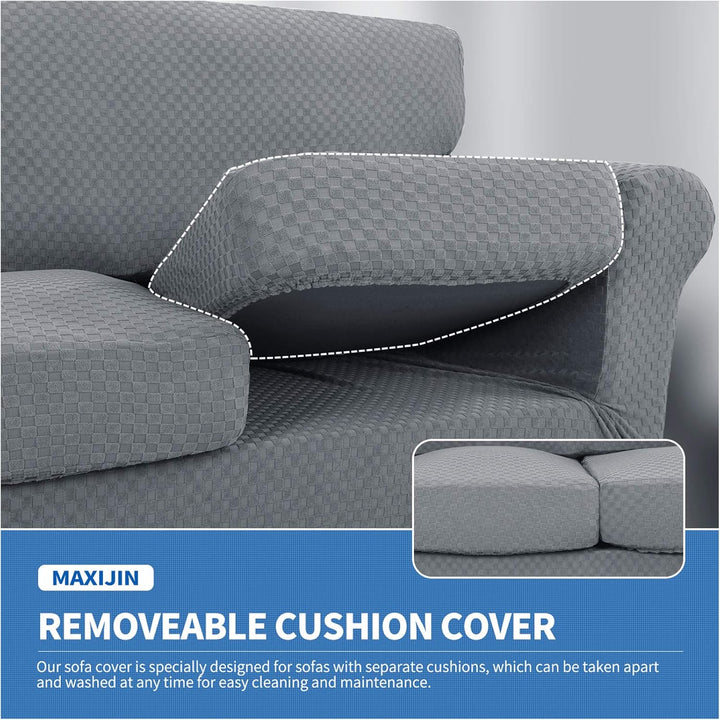 MAXIJIN Stretch Sesselbezug Sofabezug mit Separatem 1 Kissenbezügen Couchbezug Sessel für Wohnzimmer