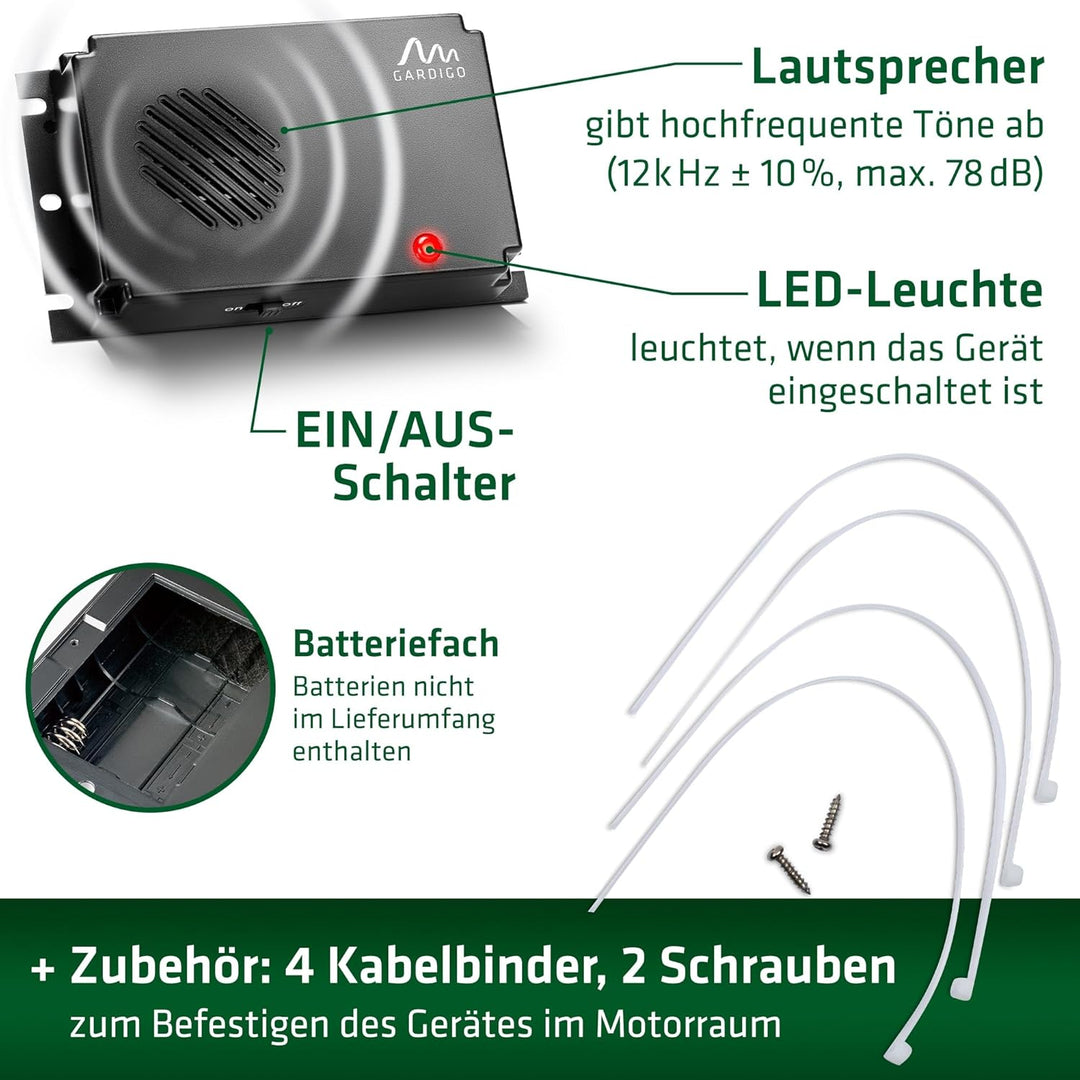 Gardigo® Marderschreck Marder-Frei Mobil - 2er Set | 25 Jahre Erfahrung mit Marderabwehr | Mardersch