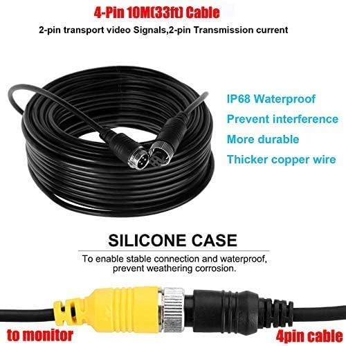 HUACHANG 33ft 10M 4 Pin Aviation Extension Wasserdichtes Kabel für 4 Pin Monitor Truck Van Trailer R