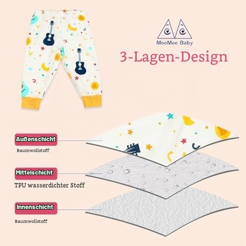MOEMOE BABY 2 Stück Baby Windelhose aus Baumwolle – Töpfchentraining Hose für Kinder, waschbare Lern