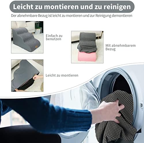 Nepfaivy Hundetreppe für Kleine Hunde 3-Stufig, Leuchthalsband Hund USB Aufladbar