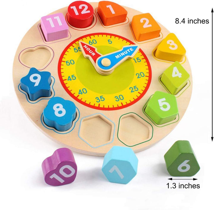 Jacootoys Holz Form Sortieren Numerische Lernen Uhren Grosse Montessori Spielzeug Jungen Mädchen 1 2