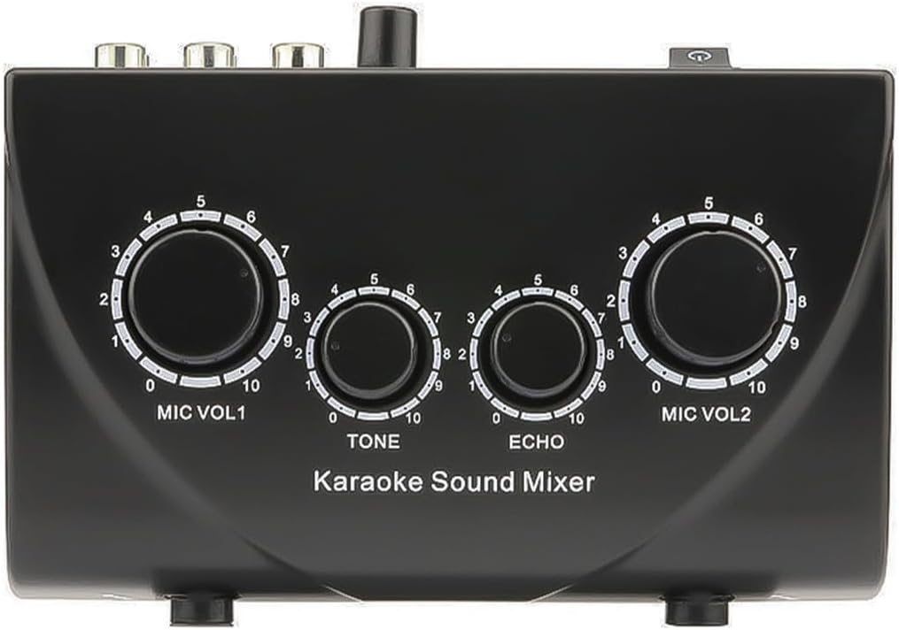 Tragbarer Karaoke-Mixer, 2 Mikrofon-Eingänge, digitaler Audio-Sound, Karaoke-Maschine, Echo-Mixer fü